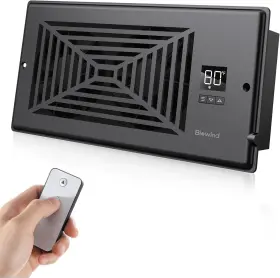 Hzd-92f-bk Biowind Quiet Register Booster Fan Fits 4 Inch X 10 Holes 10-speed Smart Heating