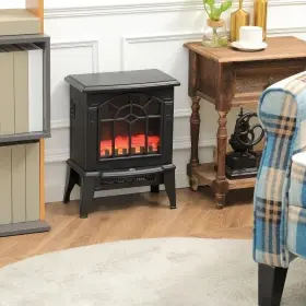 Blyt4736 Black Electric Fireplace Heater Realistic Log Flame Led With #2
