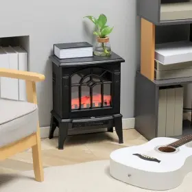 Blyt4736 Black Electric Fireplace Heater Realistic Log Flame Led With #3