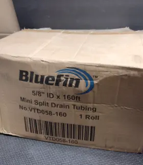 Vtd058-160 Bluefin Mini-split Drain Line 5/8 Inch Id X 160 Ft Roll New