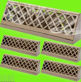 Dib-blulu-2499 Blulu 4 Pcs 15 Inch Baseboard Register Duct Floor Diffuser Including Screws Brown