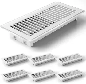 Vc-05 Brand Casajoy 6 Pack Floor Vents Registers 4x10 Inch Heavy Duty Metal White