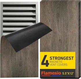 4p-wooden Brand Flamesio Mvc005 Magnetic Air Vent Covers Wooden-grain Strong 5.5 Inch X12 -4p-wooden