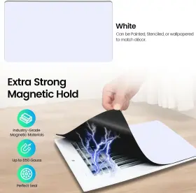 Smvc03-08x12-3pwh Brand Seatern Magnetic Vent Covers Extra Strong Magnets White 8 Inch X 12 -3pack #2