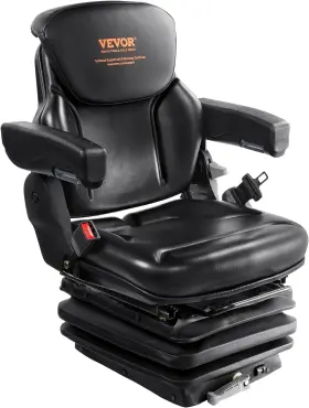 Branded 197988857440 Asiento Universal Para Montacargas/tractor Con Respaldo Ajustable Y Amortiguaci