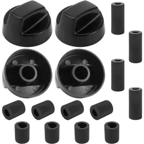 Branded 711181082999 Set 4 Black Universal Oven Stove Knobs 12 Adapters For Gas Electric Ranges Most