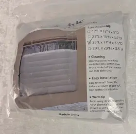 Brivic 603981654240 Indoor Air Conditioner Cover 25 Inch X 17 3.5 Quilted Washable Ac Unit