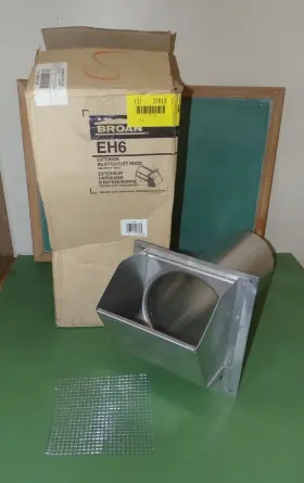 3tr13 Broan Eh6 Wall Cap Exterior Inlet Outlet Hood 6 Inch Duct Accessory New In Box