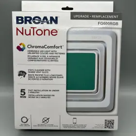 Fg600rgb Broan Chromacomfort Quick Install Bathroom Fan Upgrade Cover With Light
