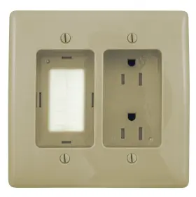 Rr1512i Bryant Electric 883778305825 2-gang Recessed Tv Connection Outlet Plate With 15 Amp 125v Tamper-re