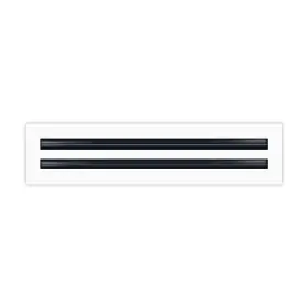 Buildmart 612520563738 18 Inch Linear Slot Diffuser - 2 Double White Decorative Air Vent