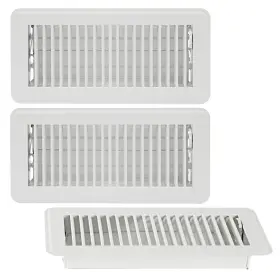 Built Industrial 194425479128 3 Pack White Vent Covers For Home Floor 4x12 With Damper Air Register
