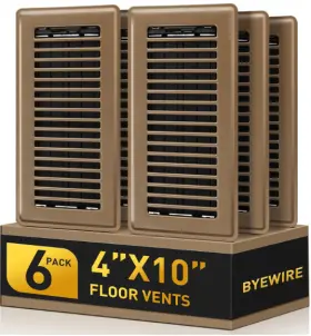 1055897310 Byewire Floor Register 4x10 Brown Vent Covers For Home Sidewall Heavy Dut