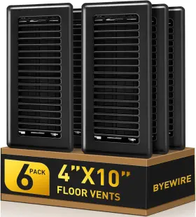 Byewire 445020749707 Floor Register 4x10 Vent Covers For Home Sidewall Heavy Duty Stee