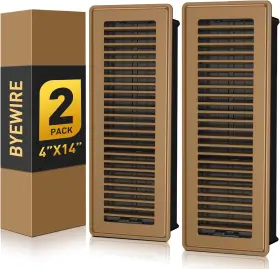Byewire 445051154174 Floor Register 4x14 Adjustable Vent Covers For Home Wall Heavy Du
