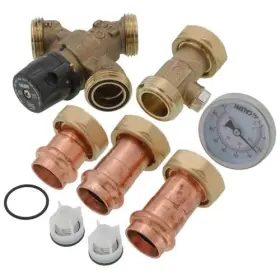 520516ac Caleffi Anglemix 3-way Mixing Valve 3/4 Press With Check Gauge