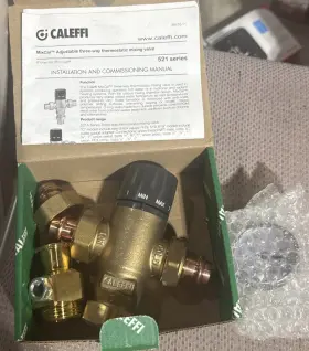521416a Caleffi 3-way Mixing Valve 1/2 Inch Brass 150f 200psi Press Connection