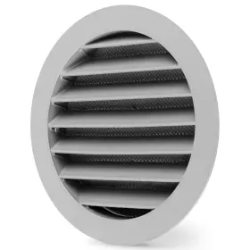 Calimaero 054503000216 Wsgg 5 Inch Gray Round Metal Air Vent Grill Cover Flat Louver With Fly Scr