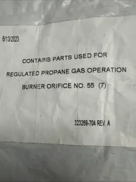 323269-704 Carrier Bryant Payne Propane Gas Burner Orifice # Rev. A