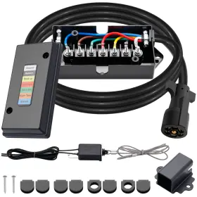 Rlx-dl015 Cheemuii 7 Way Trailer Cord And Gang Junction Box Kit With 12v Breakaway Switch Plu