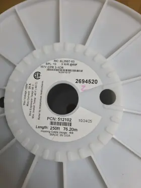 6l2507-03 Chromalox Heating Cable Mpn 250ft 76.20m Industrial Spool