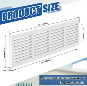 Jyi-colingmill-2849 Colingmill 32 X 8.5 3/4 Inches Return Air Grille High Flow Vent With Angled Slots