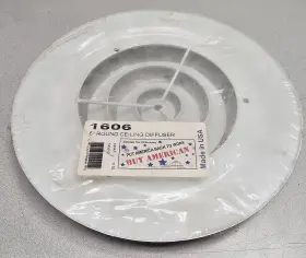 Ctn1606 Continental Industries 6 Inch Steel Round Ceiling Diffuser White #ctn1606
