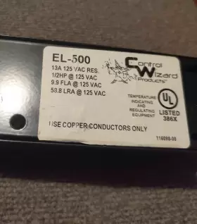 El-500 Control Wizard El500 Cooling Thermostat Temp Piggyback Plug #3