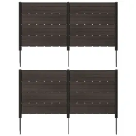 Hcst01854 Costway 2pcs 48 Inch L X 46 H Air Conditioner Fence Outdoor Privacy Screen Brown