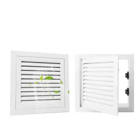 Cz-24-86-02 Crezone 12 X Inch - Gable Vent With Push-button Switch Aluminum Alloy White