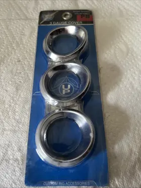 41720 Ctw 3 Gauge Chrome Cluster Bezel With Visor For Peterbilt 2005 And Older - Horizontal
