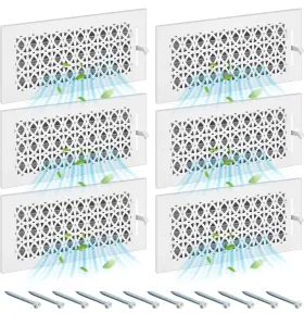 Jia-datanly-0913 Datanly 6 Pcs Metal Vent Cover Ceiling Register Decorative 10 X 4 Inch 3 Way Air Side