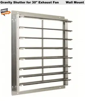 1c055 Dayton Exhaust Fan Shutter Gravity For 30 Inch Wall Mount Aluminum Blades Backdraft Damper