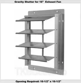2c520 Dayton Gravity Shutter Wall Mount For 16 Inch Exhaust Fan Backdraft Damper Aluminum Blades
