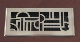 Ad414-nkl Decor Grates 771308003702 4-inch By 14-inch Art Deco Floor Register Solid Brass With Brushed #2