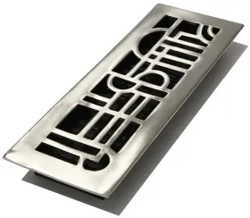 Ad414-nkl Decor Grates 771308003702 4-inch By 14-inch Art Deco Floor Register Solid Brass With Brushed