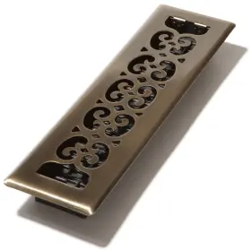 Sph212-a Decor Grates 771308004709 Scroll Design Floor Register 2x12 Antique Brass Finish
