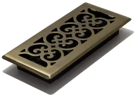 Sph410-a Decor Grates 771308004761 Scroll Design Floor Register 4x10 Antique Brass Finish