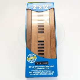 Decor Grates 771308005553 Hickory Wood Floor Register Flush Mount Vent Lacquer Finished