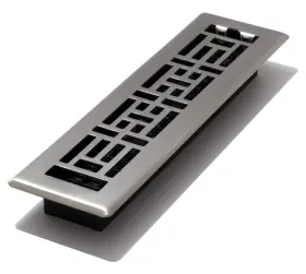 Ajh212-nkl Decor Grates 771308009704 2-inch By 12-inch Oriental Floor Register Brushed Ni