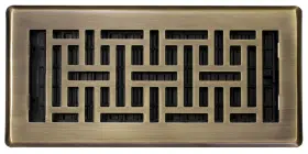 Ajh410-a Decor Grates 771308011776 Oriental Floor Register 4x10 Inches Antique Brass Finis #2