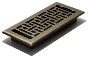 Ajh410-a Decor Grates 771308011776 Oriental Floor Register 4x10 Inches Antique Brass Finis