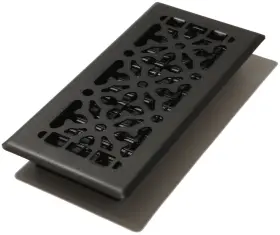 Agh410-blk Decor Grates 771308012100 4-inch By 10-inch Gothic Black Steel Floor Register Textured