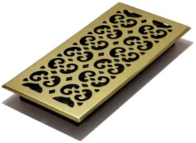 Sph614 Decor Grates 771308021003 Scroll Floor Register 6x14 Inches Bright Brass