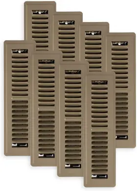 Pg212-bwn-8 Decor Grates 771308021218 Steel Floor Register 2x12 Inches Brown
