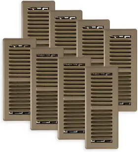 Pg412-bwn-8 Decor Grates 771308021256 Steel Floor Register 4x12 Inches Brown