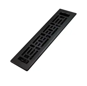 Ajh212-blk Decor Grates 771308021904 Oriental Floor Register 2x12 Inches Textured Black