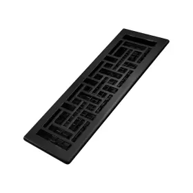 Ajh414-blk Decor Grates 771308021942 Oriental Floor Register 4x14 Inches Textured Black