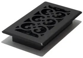 St408 Decor Grates 771308022000 Scroll Design Floor Register 4x8 Inches Textured Black