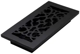 Ac410-blk Decor Grates 771308028255 Victorian Floor Register 4 X 10 Cast Iron Black